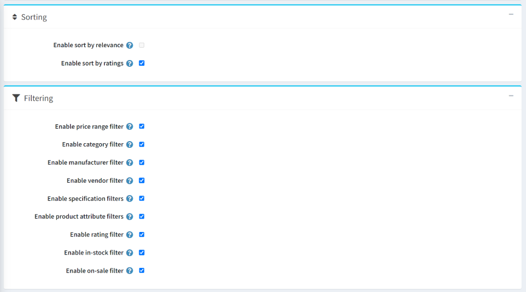 extended product filters sorting and filtering